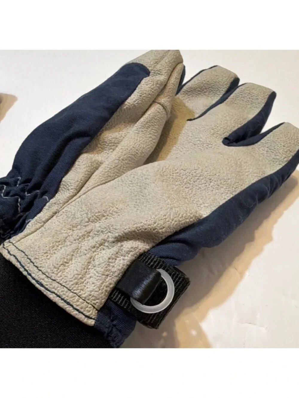 Drop Gloves Women's Medium Navy Gray Colorblock Lined Adjustable Strap
